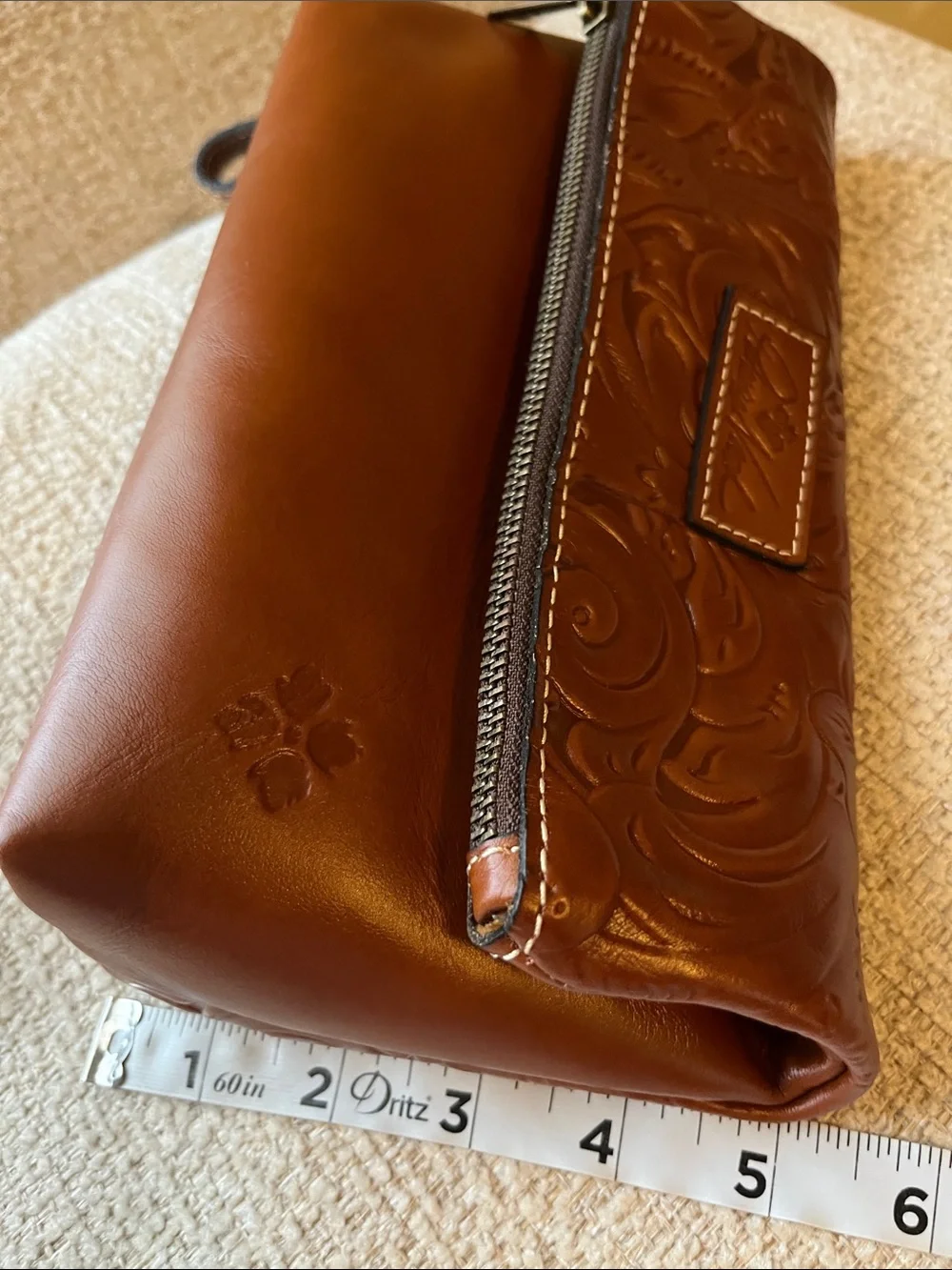 Patricia Nash VALERIE Fold-over Wristlet/Clutch Leather-Tooled Florence